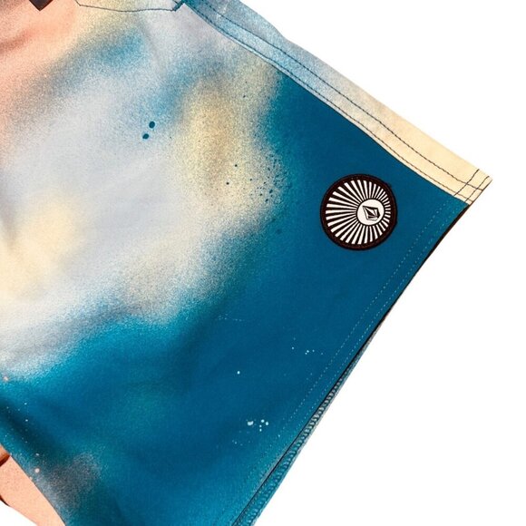 Volcom Mens Size S Baffle Trunk 17 Blue Salmon Swim Board Short NWT‎ - Picture 7 of 10